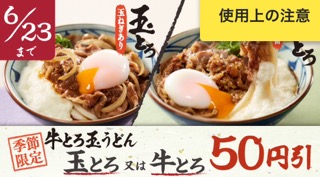 牛とろ玉うどん 1杯