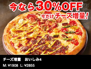 【今なら30％オフ】チーズ増量　おいしみ4