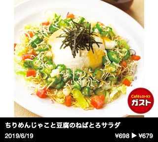 ちりめんじゃこと豆腐のねばとろサラダ（L)