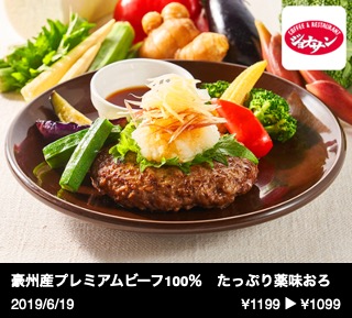 豪州産プレミアムビーフ100％　たっぷり薬味おろしのハンバーグと夏野菜のグリル